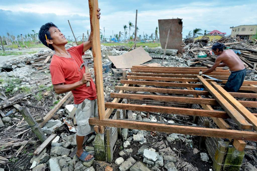 rebuilding after typhoon