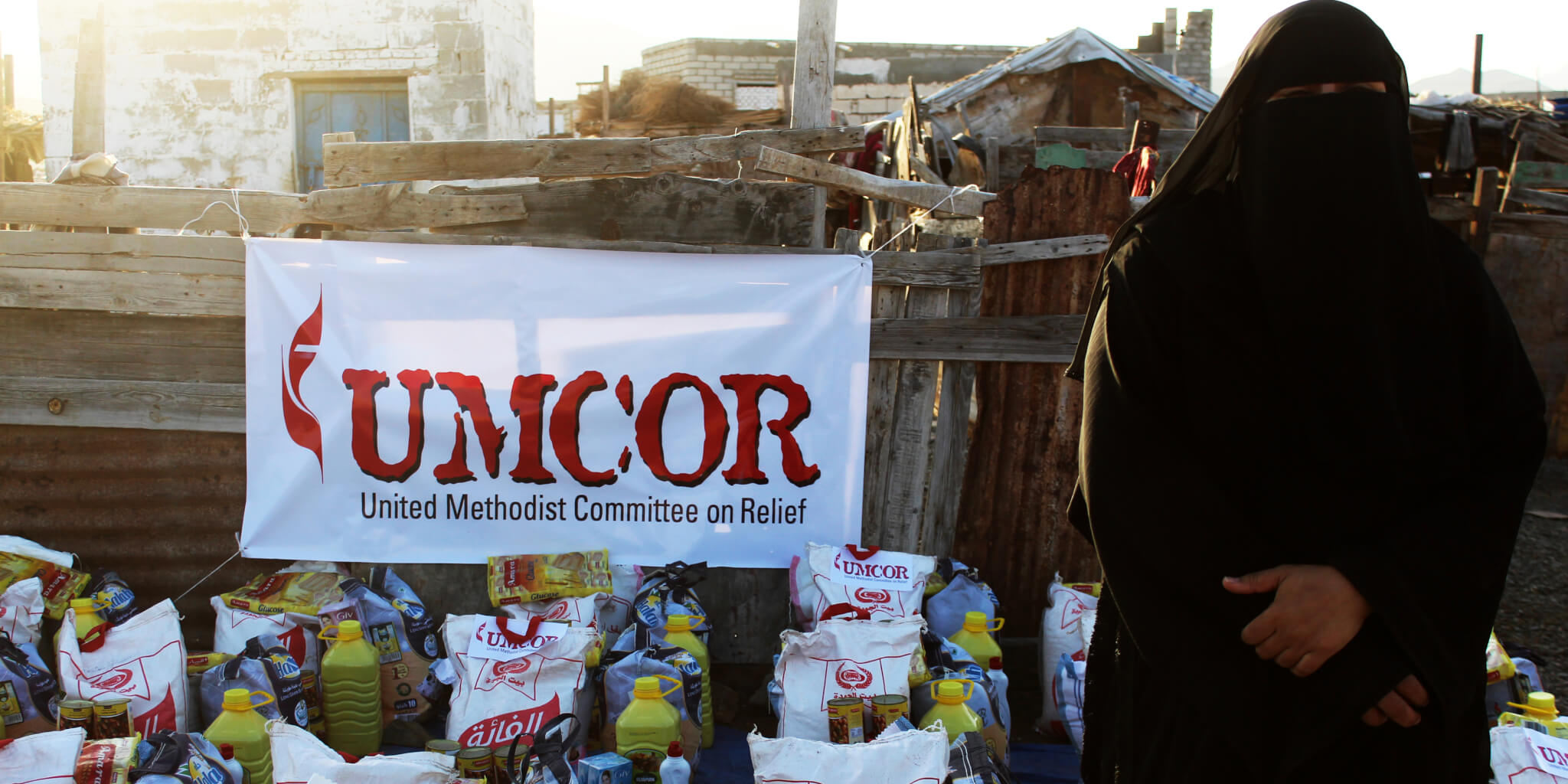 Displaced families in Yemen receive hope in UMCOR packages